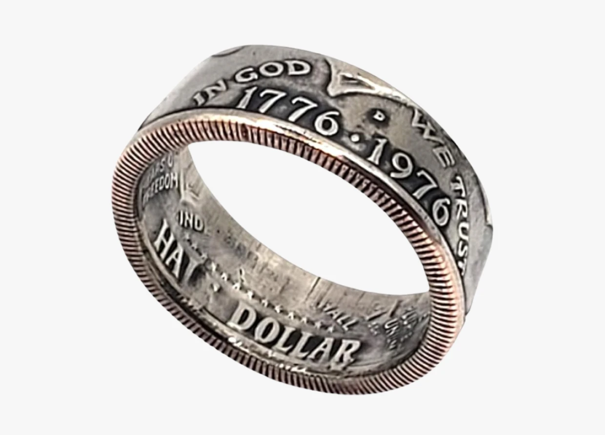Silver ring made from coin